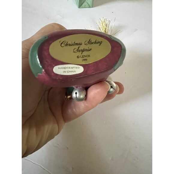 Lenox Holiday White Cat Kitten Christmas Ornaments Lot Of 2 Vintage 1998-1999 VG - Picture 5 of 11